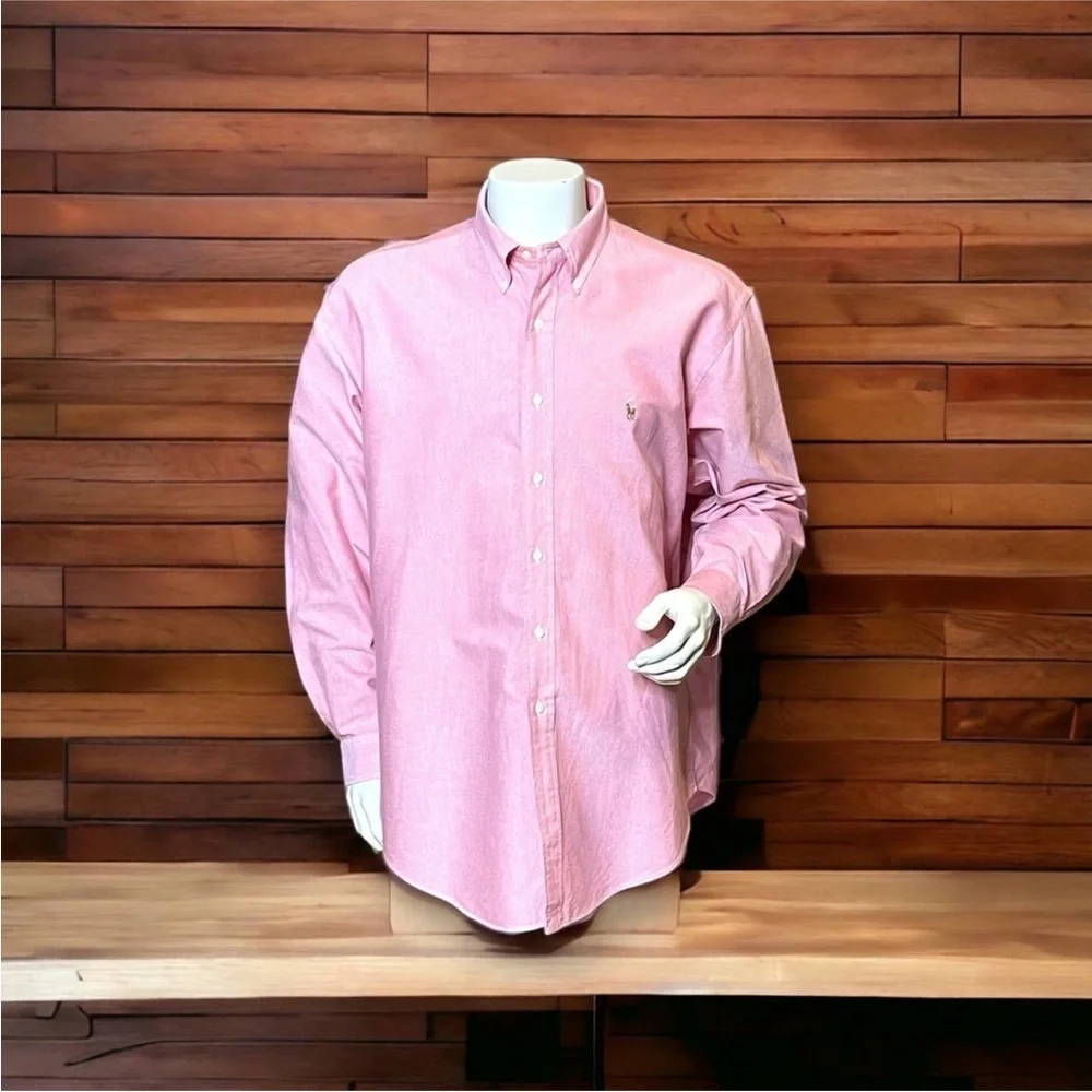 Ralph Lauren Men’s Pink Yarmouth 100% Cotton Dress Shirt - 17.5/36. B7 - Picture 1 of 5